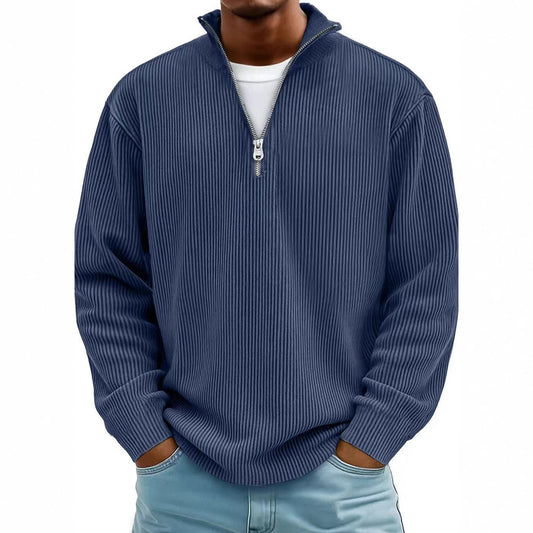 Men's Zip-Up Polo Sweatshirt
