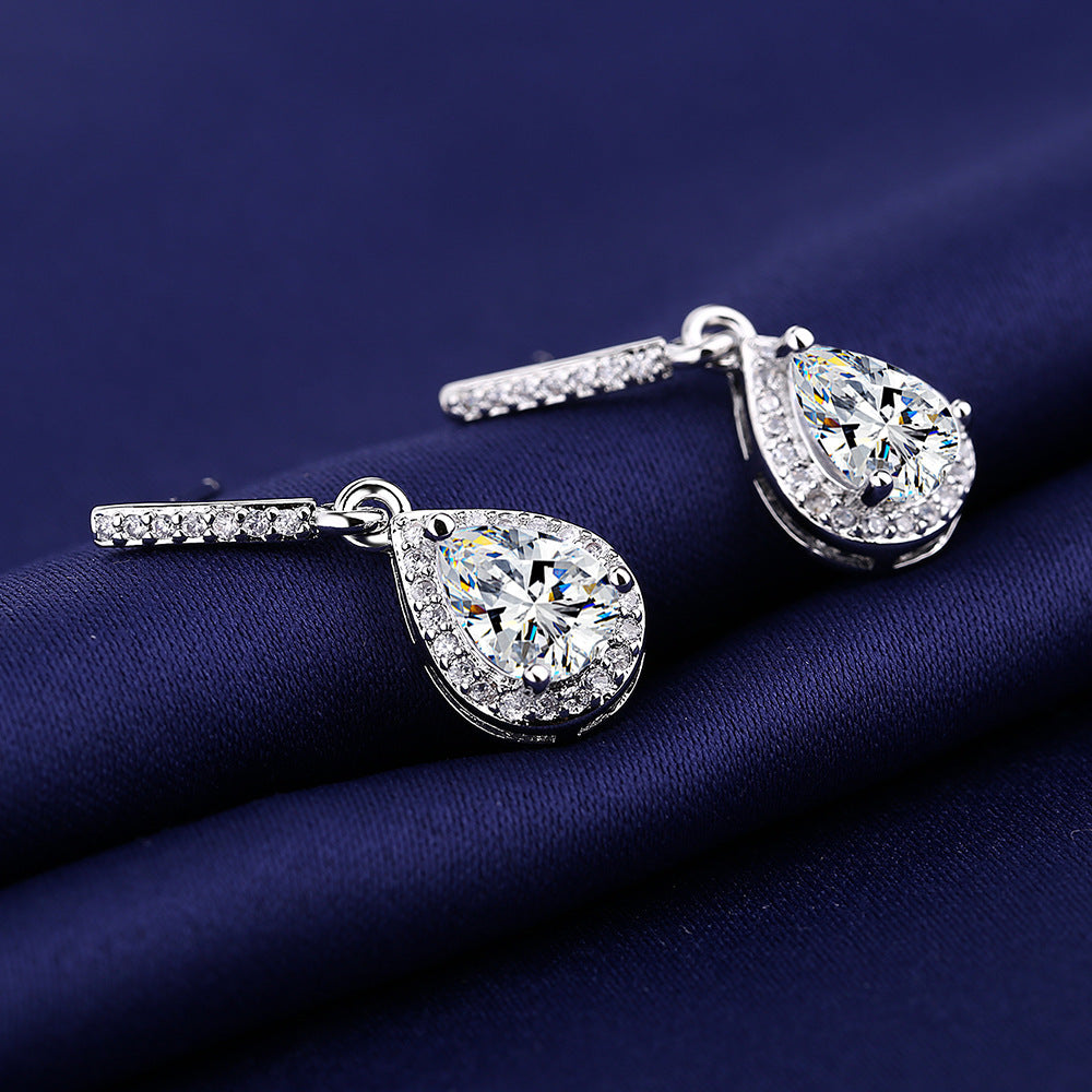 Zircon Drop Stud Earrings
