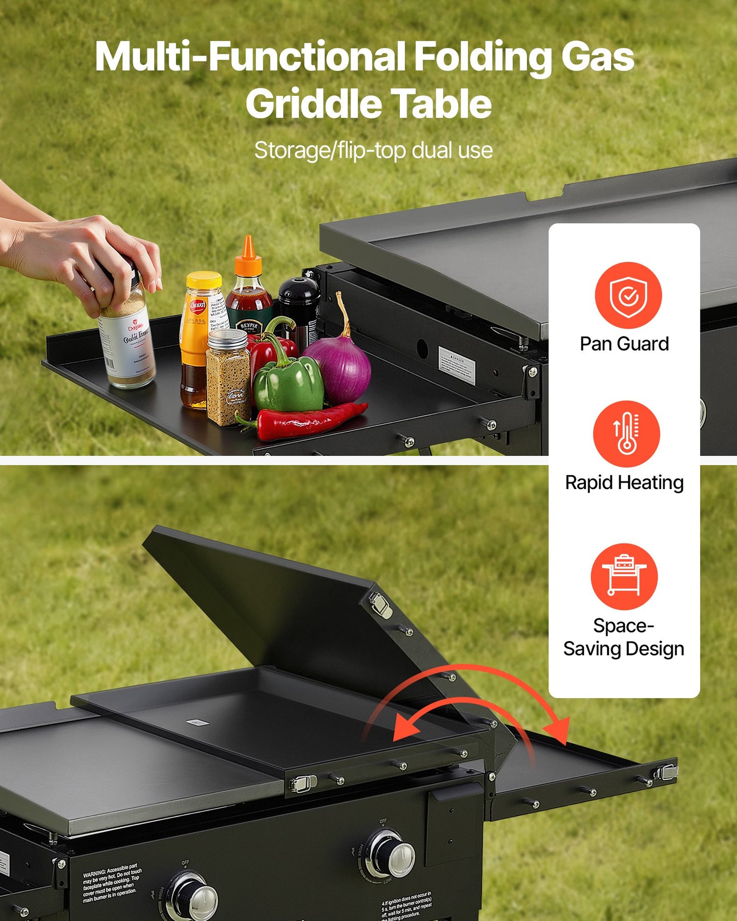 2-Burner Outdoor Propane Flat Top Grill