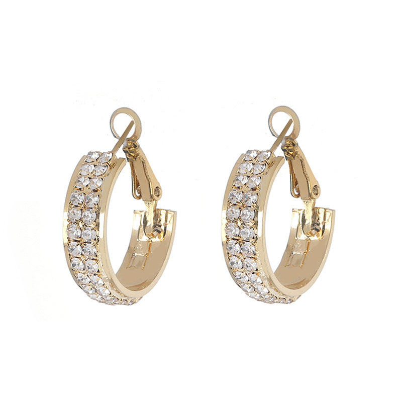 925 Silver Full Diamond C-Hoop Earrings