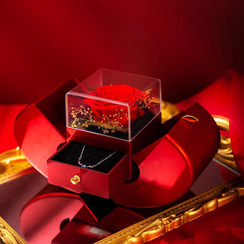 Rose Apple Gift Box with Necklace