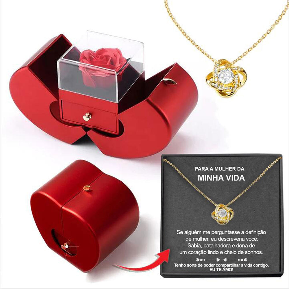 Rose Apple Gift Box with Necklace