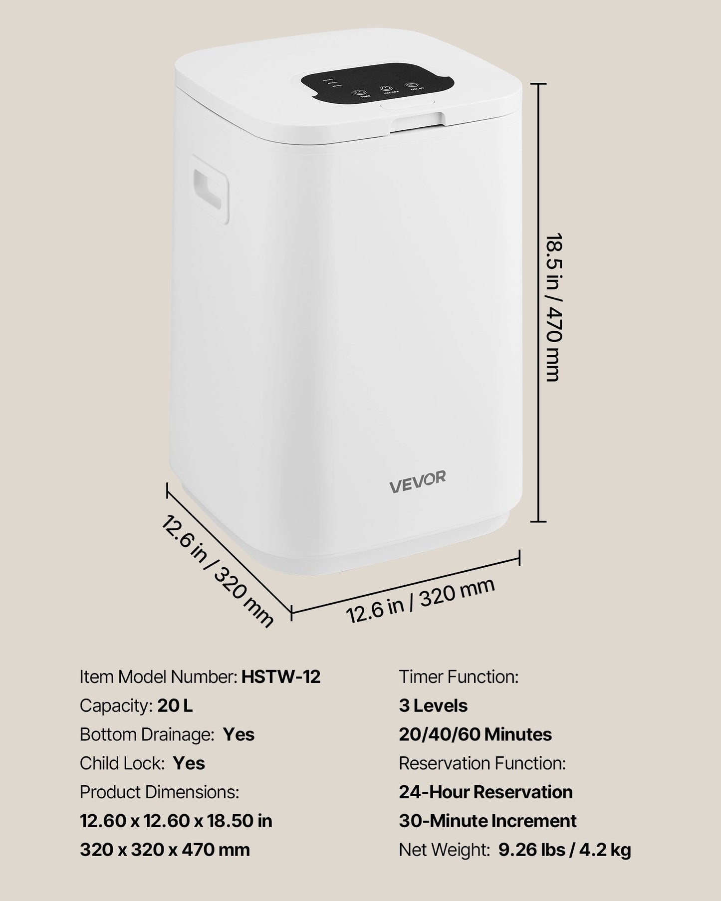20L Towel Warmer with Timer
