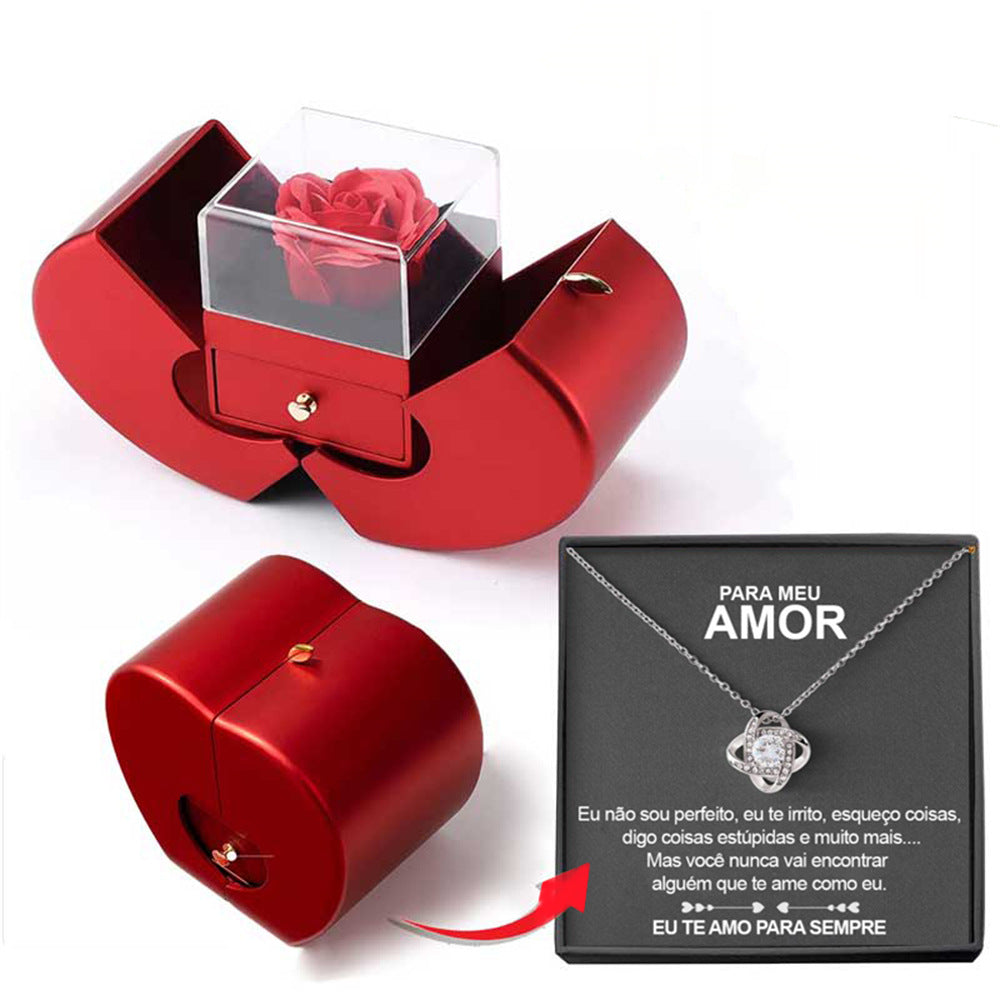 Rose Apple Gift Box with Necklace