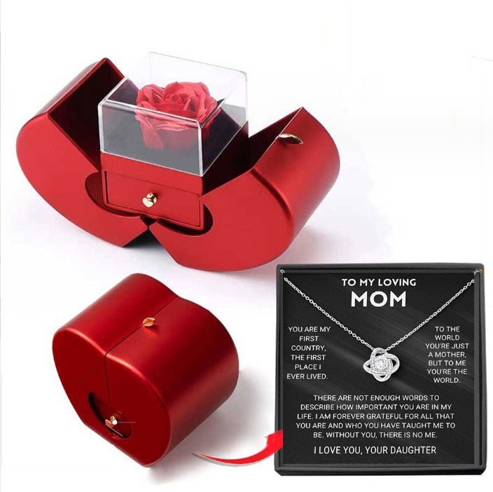 Rose Apple Gift Box with Necklace