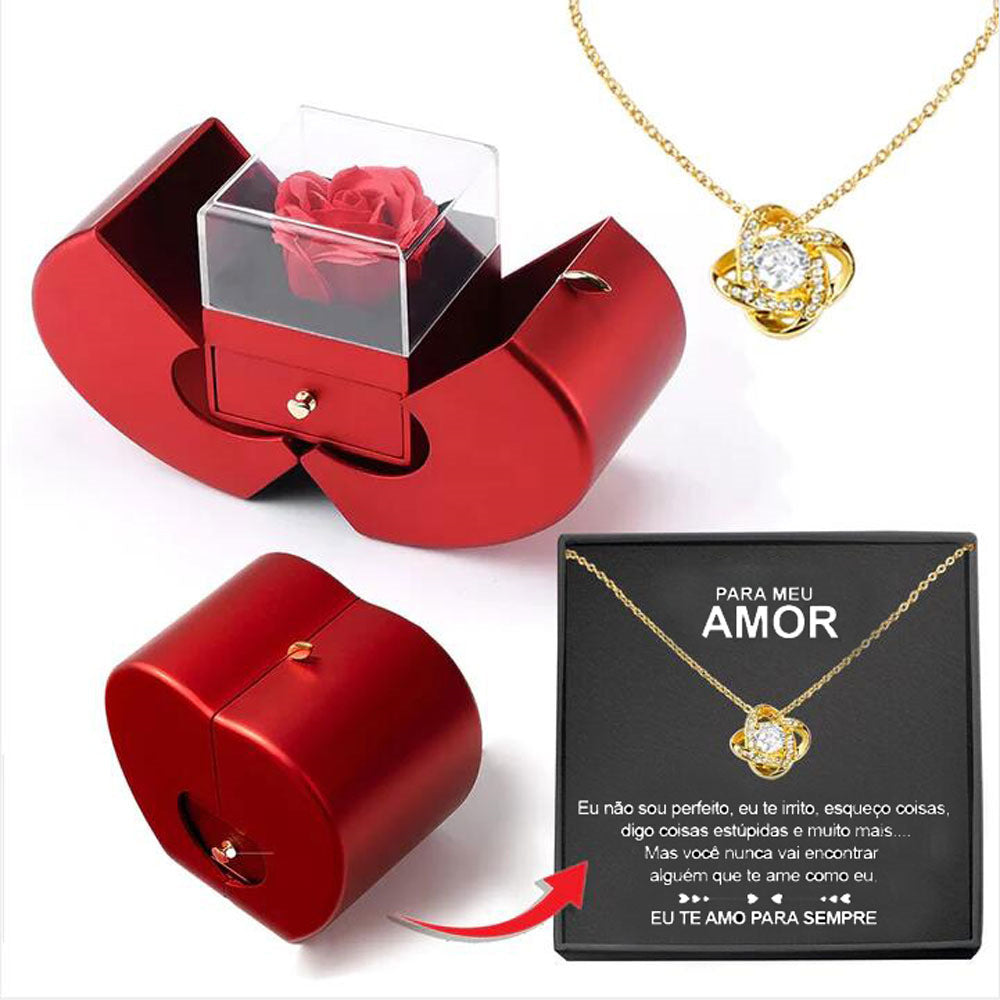 Rose Apple Gift Box with Necklace