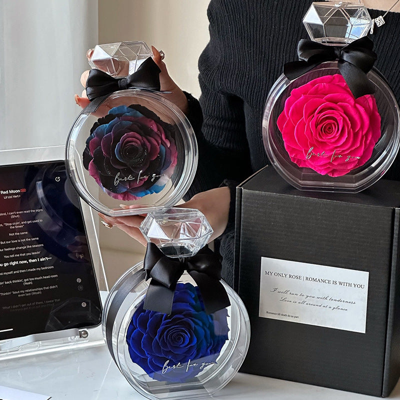 Dried Rose Glass Dome Gift Box