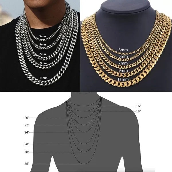 Gold & Silver Cuban Chain Necklace