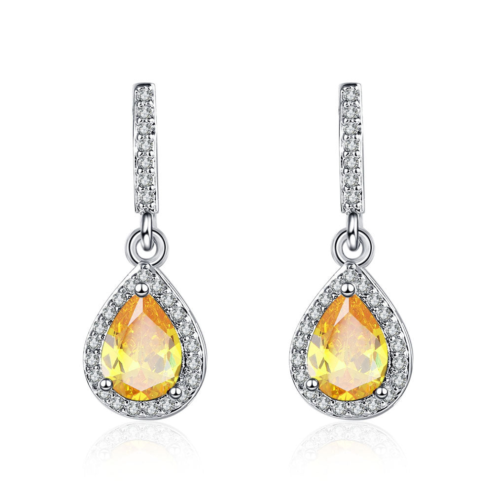 Zircon Drop Stud Earrings