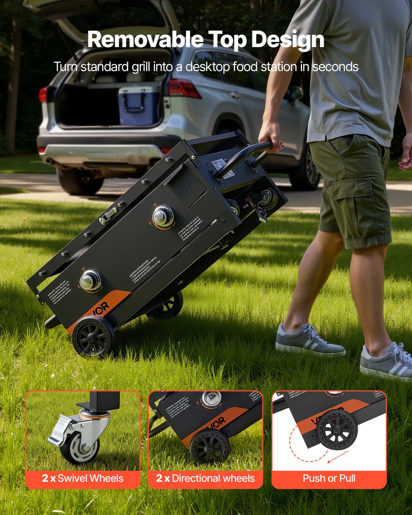 2-Burner Outdoor Propane Flat Top Grill