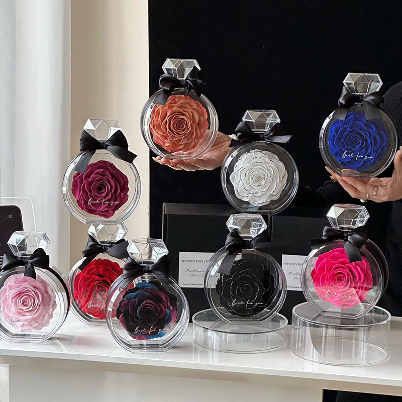 Dried Rose Glass Dome Gift Box