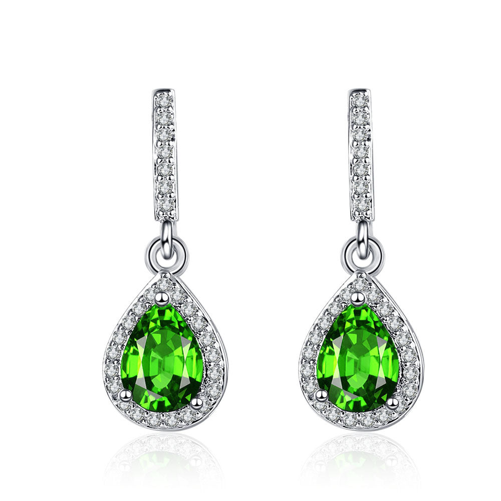 Zircon Drop Stud Earrings