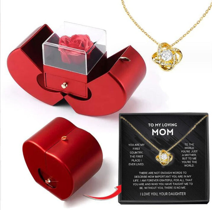Rose Apple Gift Box with Necklace