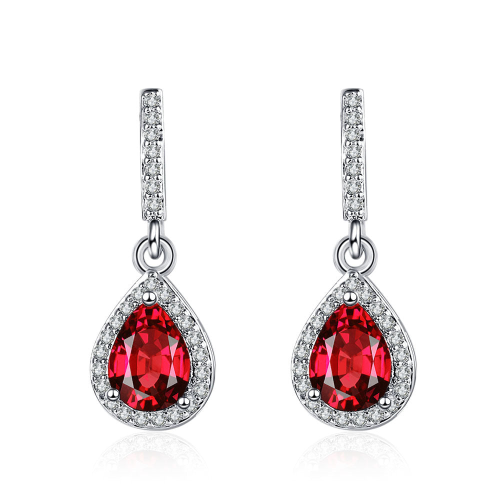 Zircon Drop Stud Earrings