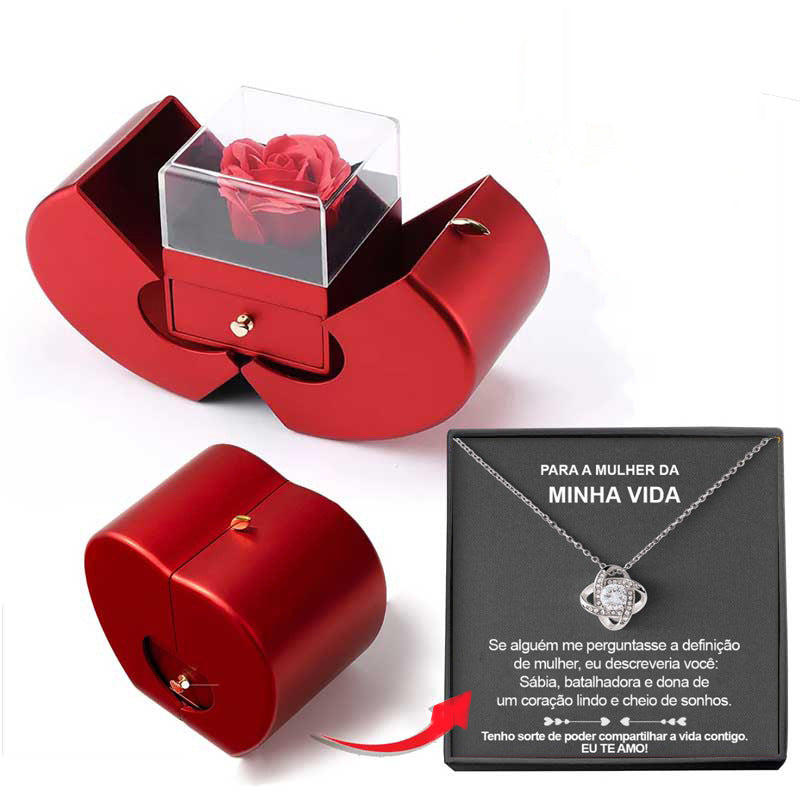 Rose Apple Gift Box with Necklace