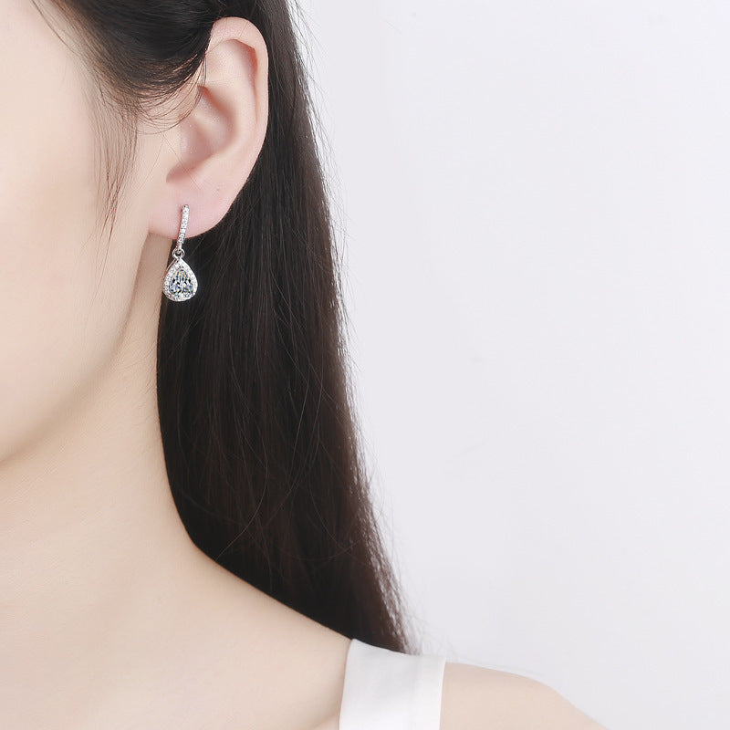 Zircon Drop Stud Earrings