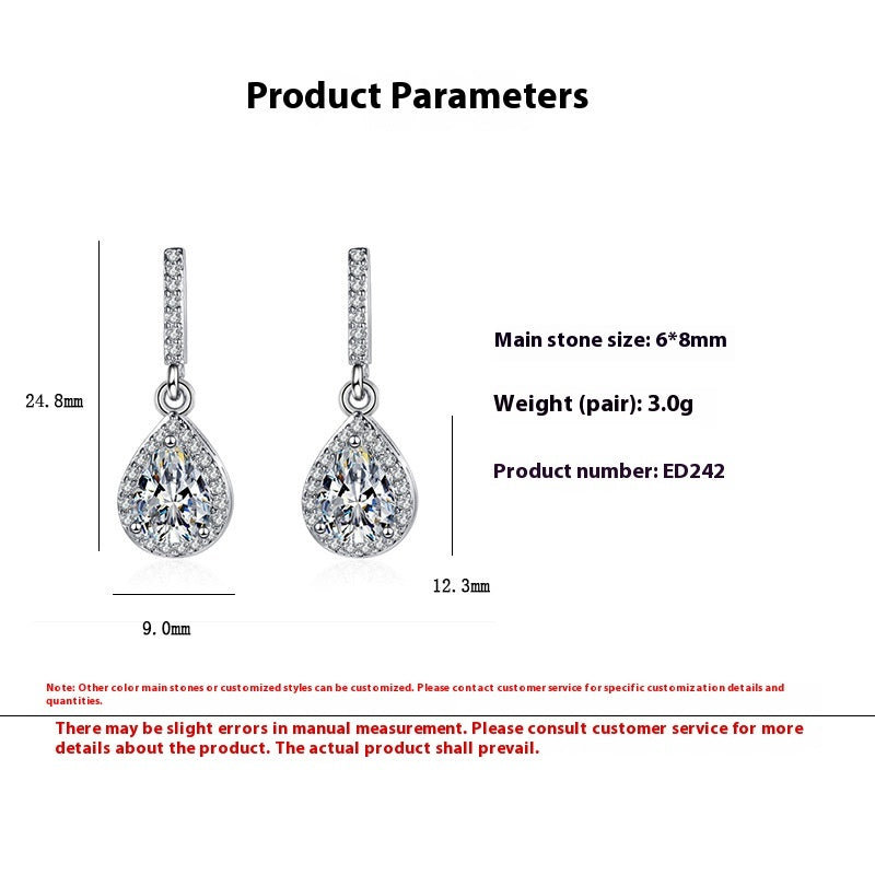 Zircon Drop Stud Earrings