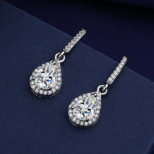 Zircon Drop Stud Earrings