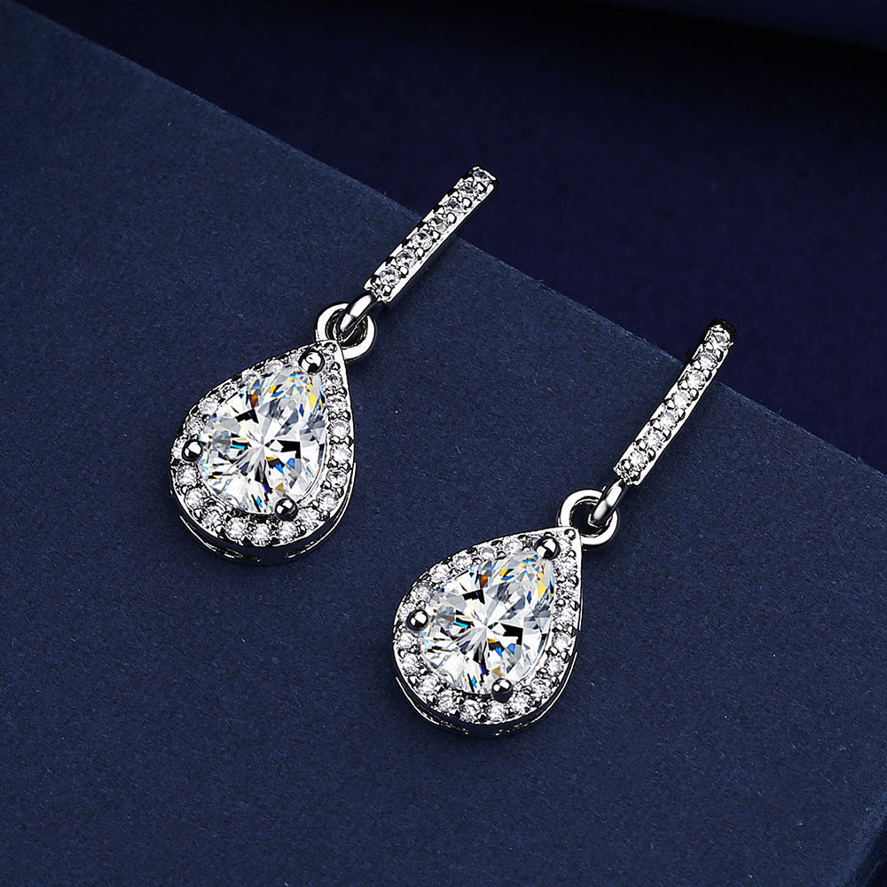 Zircon Drop Stud Earrings