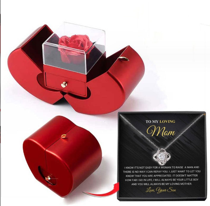 Rose Apple Gift Box with Necklace