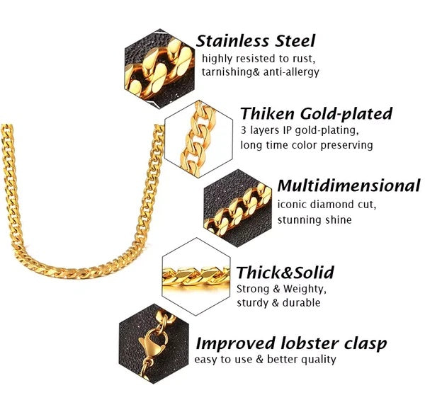 Gold & Silver Cuban Chain Necklace