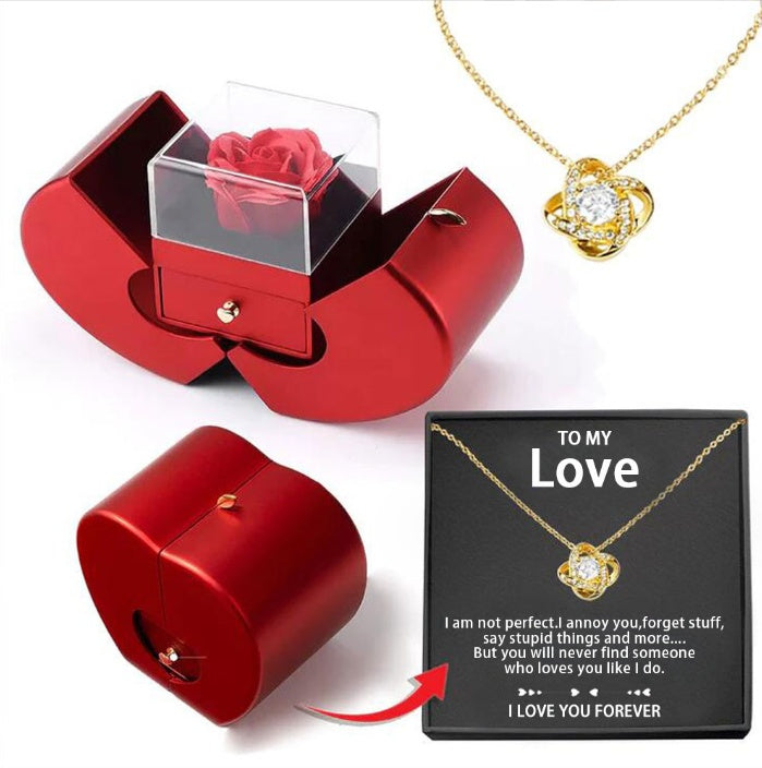 Rose Apple Gift Box with Necklace