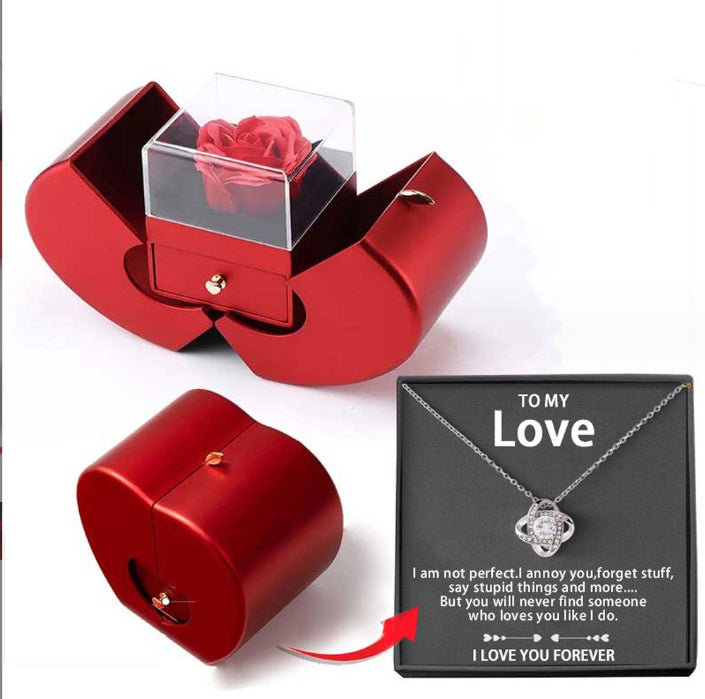 Rose Apple Gift Box with Necklace